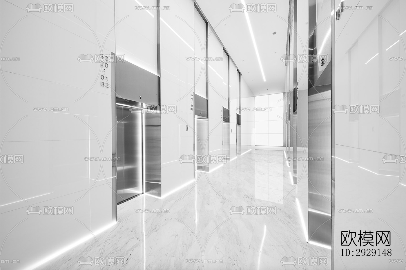 现代办公区效果图下载（渲染图2）