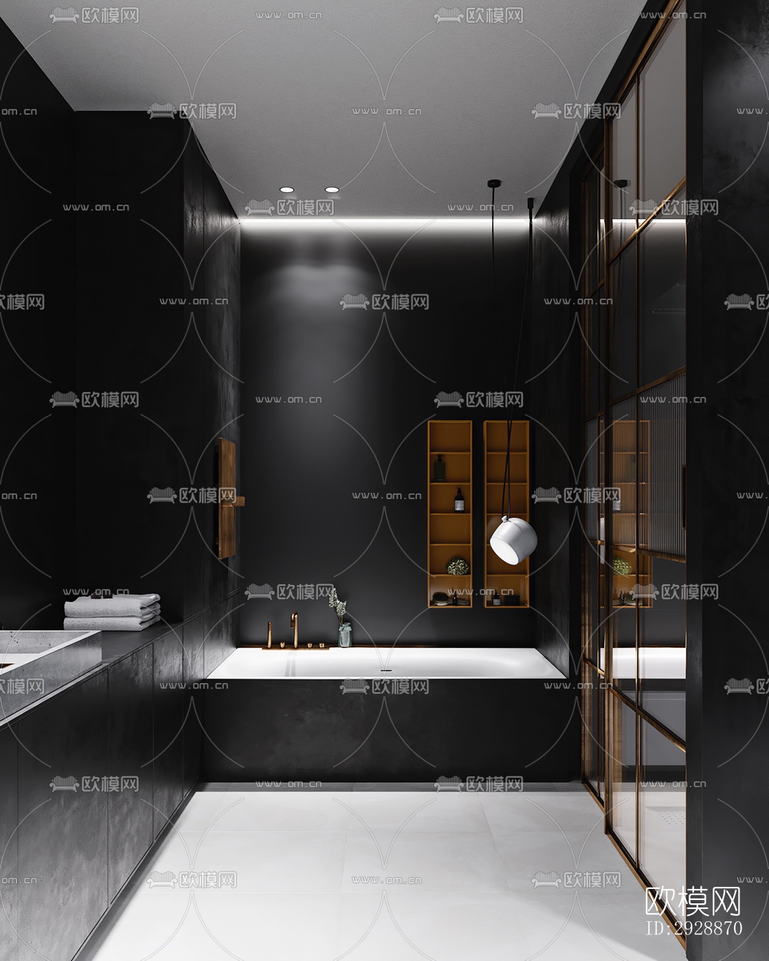 现代平层效果图下载（渲染图14）