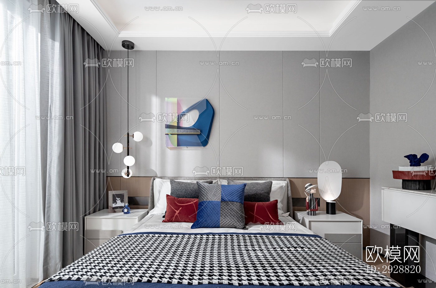 现代平层效果图下载（渲染图8）