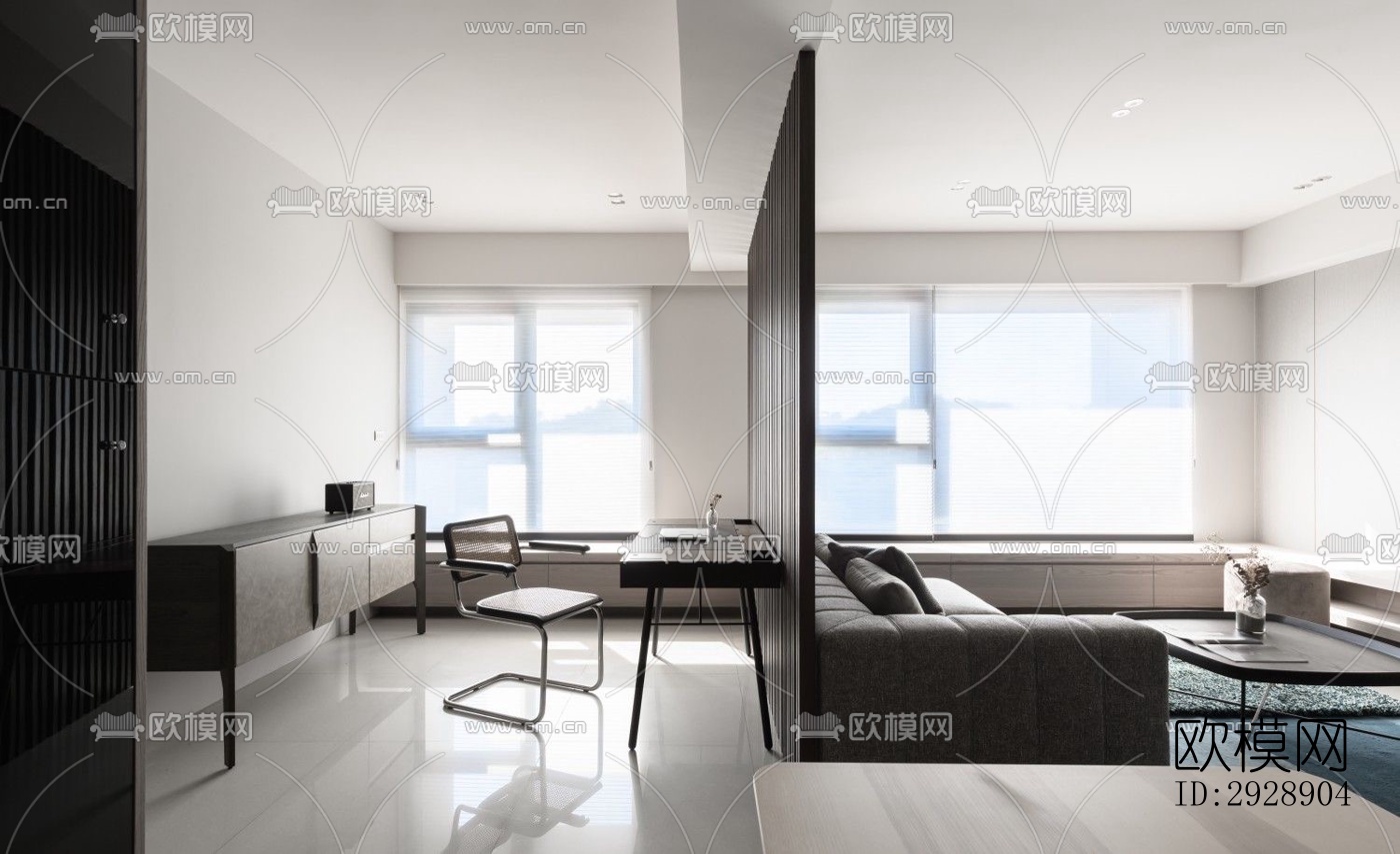 现代平层效果图下载（渲染图2）