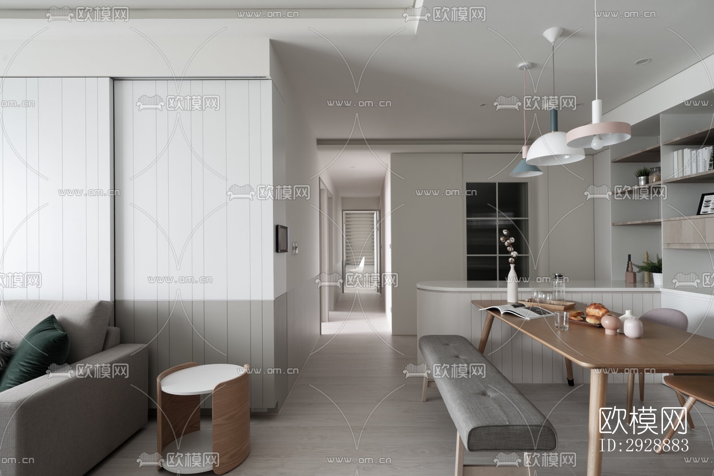 现代平层效果图下载（渲染图6）