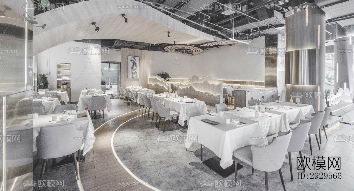 现代西餐厅效果图下载（渲染图3）