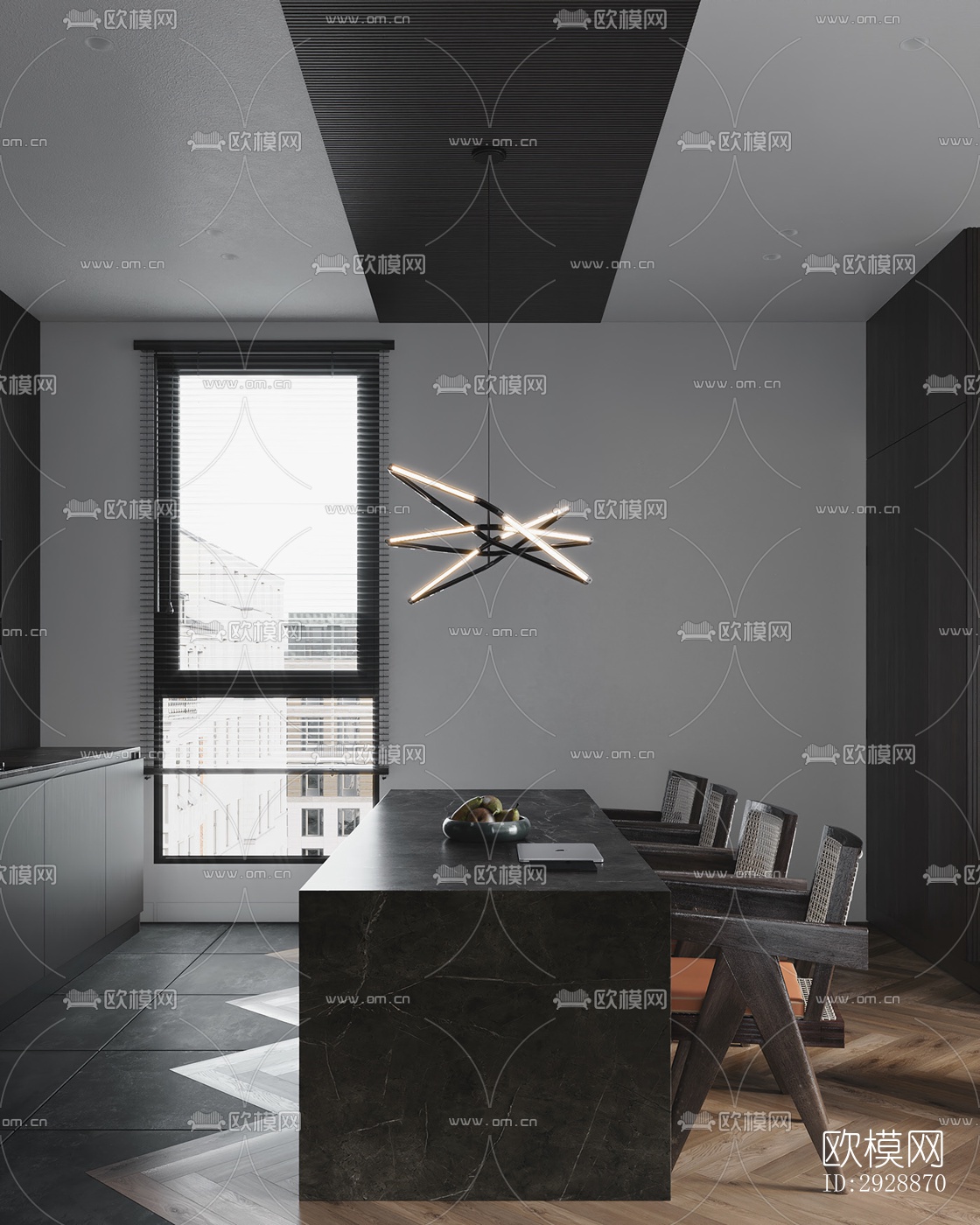 现代平层效果图下载（渲染图10）