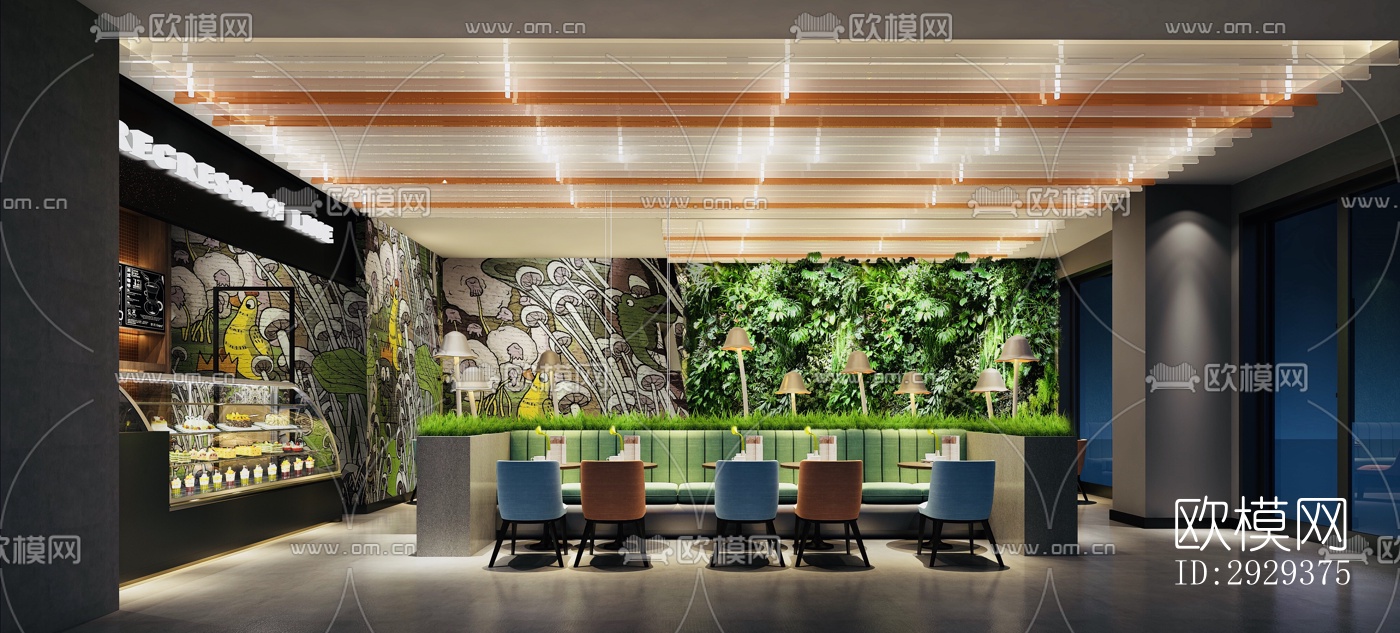 工业风咖啡奶茶效果图下载（渲染图3）