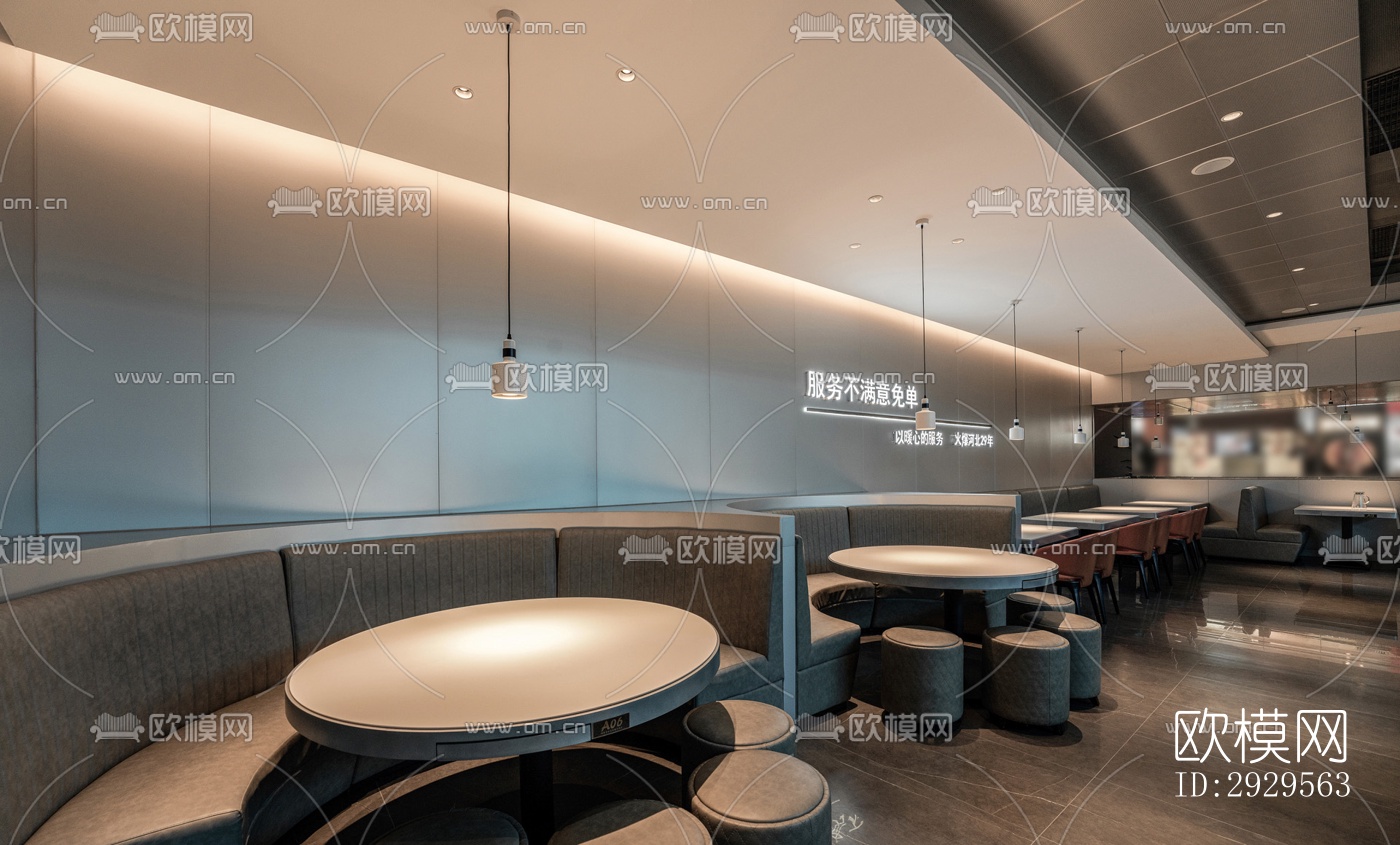 现代西餐厅效果图下载（渲染图7）