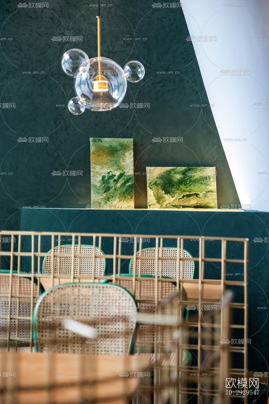 工业风西餐厅效果图下载（渲染图4）