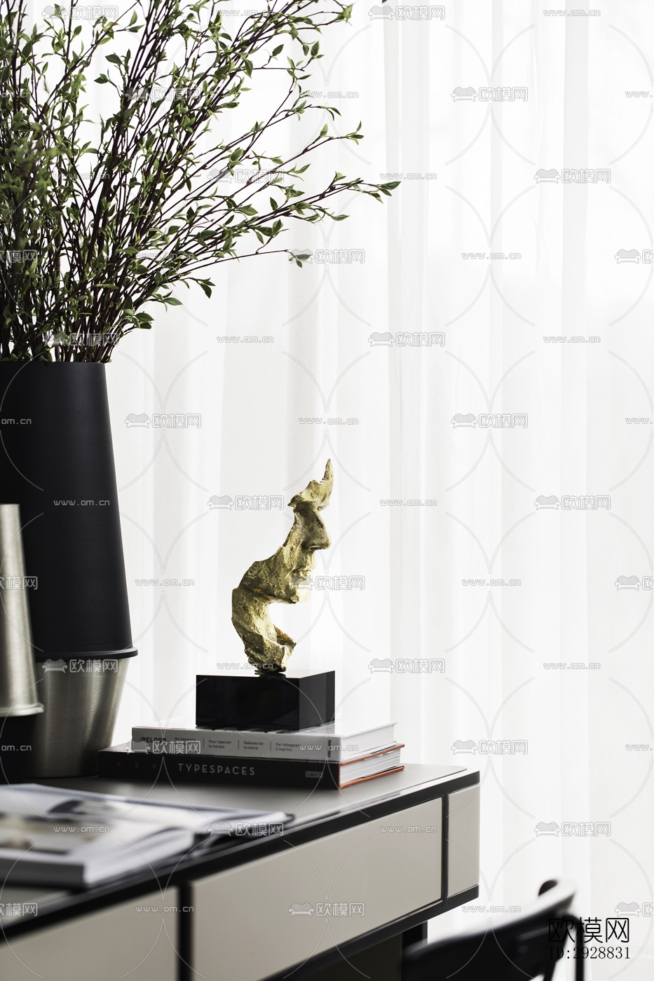 现代平层效果图下载（渲染图9）