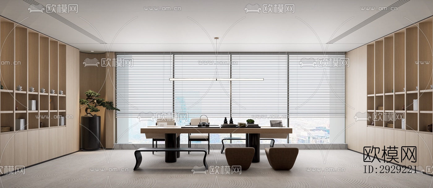 现代经理室效果图下载（渲染图3）