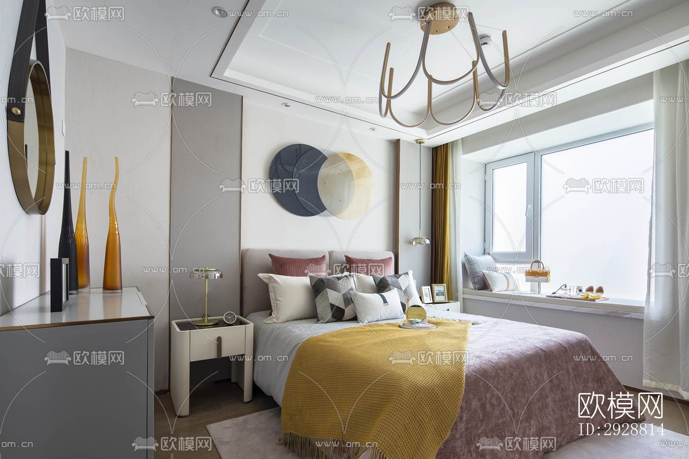 现代平层效果图下载（渲染图9）