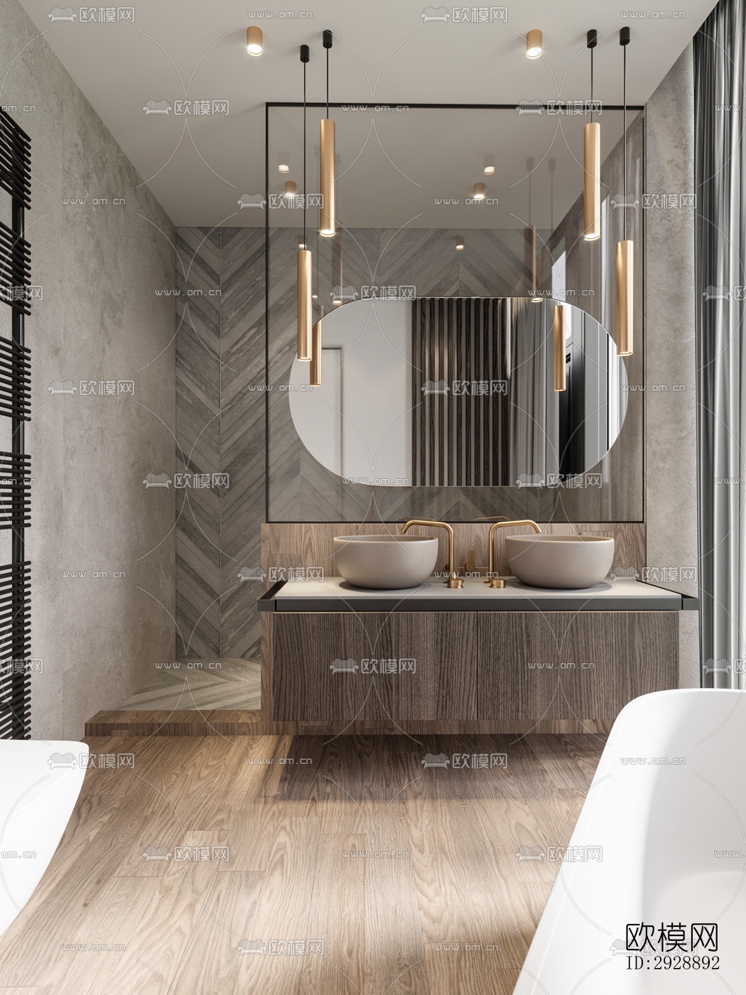 现代平层效果图下载（渲染图3）