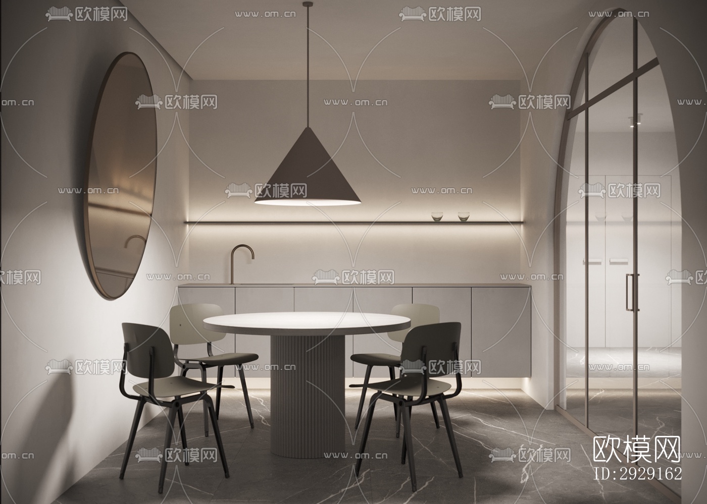 现代办公区效果图下载（渲染图9）