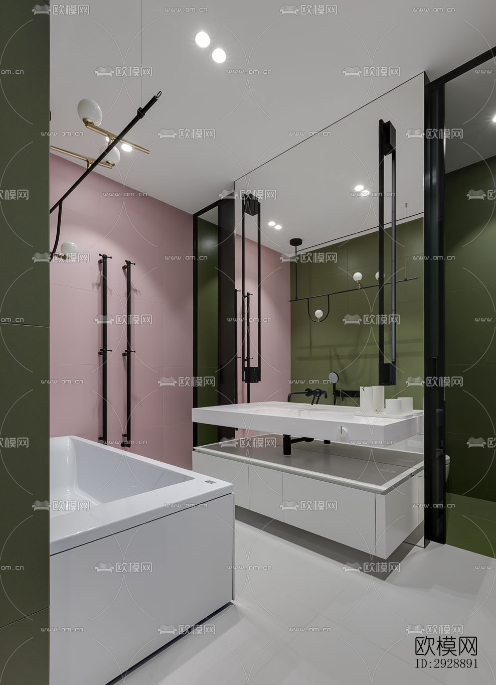 现代平层效果图下载（渲染图9）