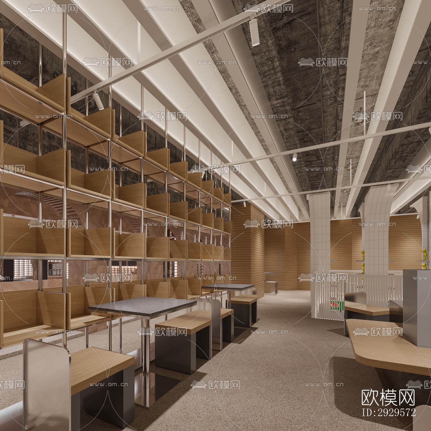 现代西餐厅效果图下载（渲染图9）