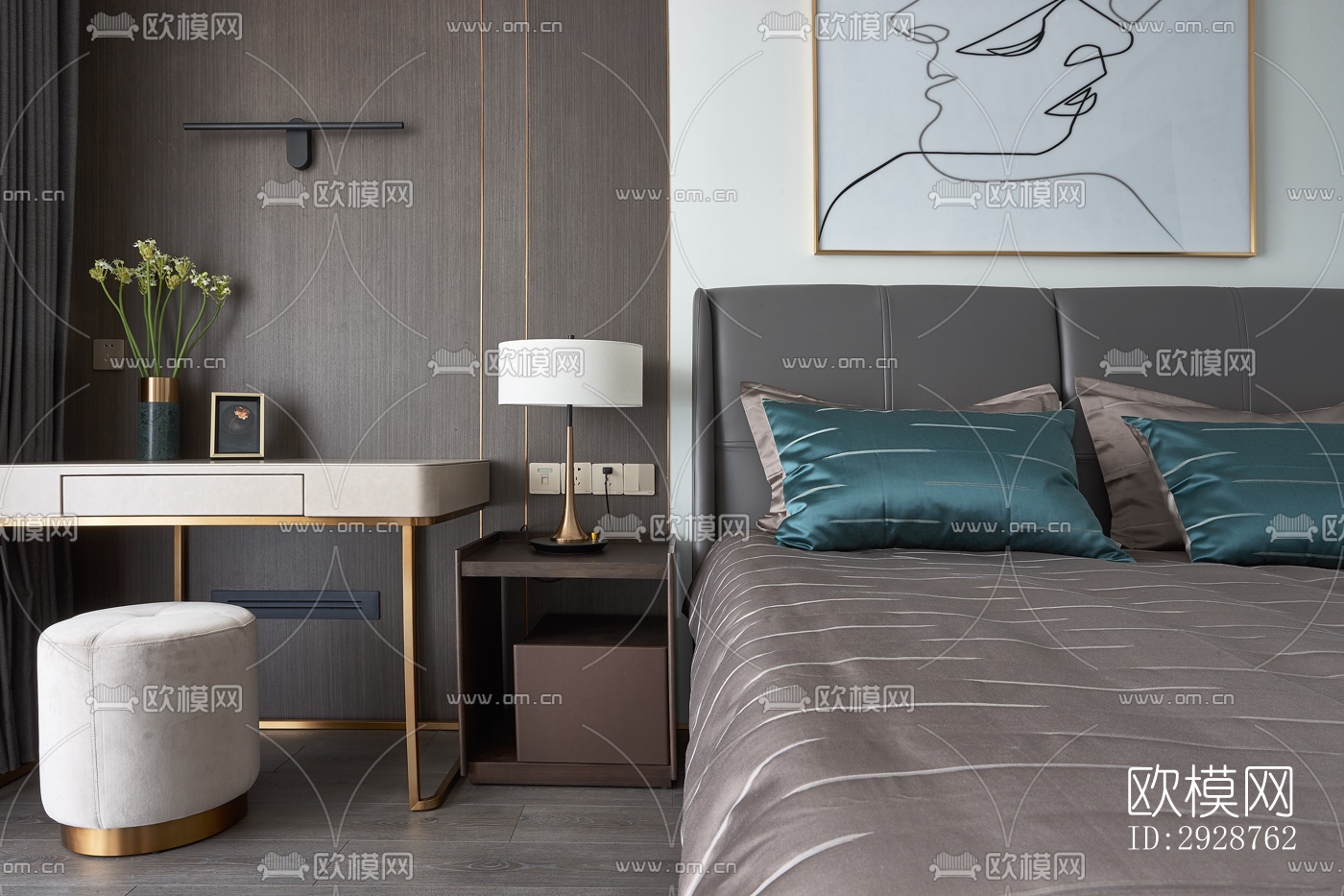 现代平层效果图下载（渲染图6）