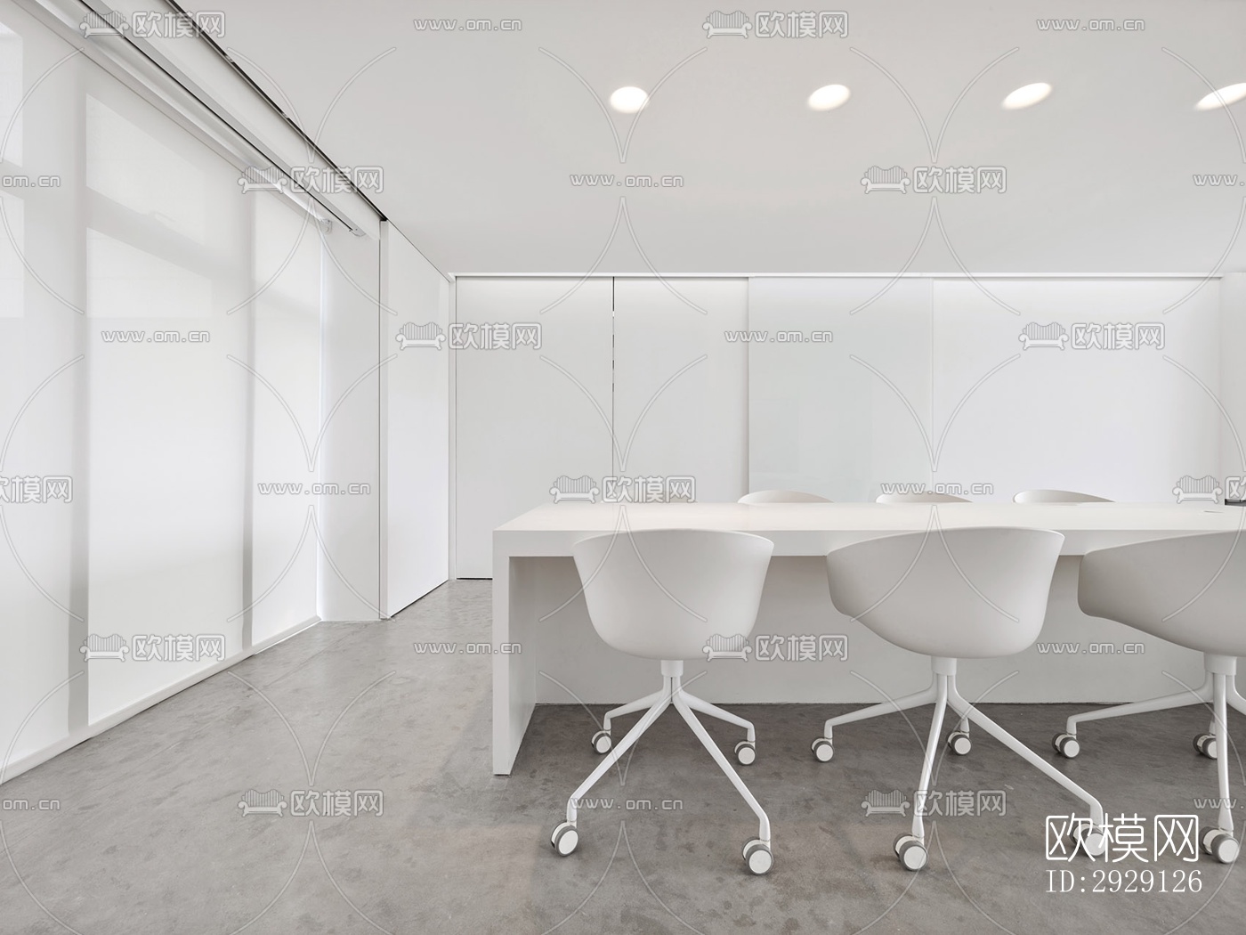 现代办公区效果图下载（渲染图9）