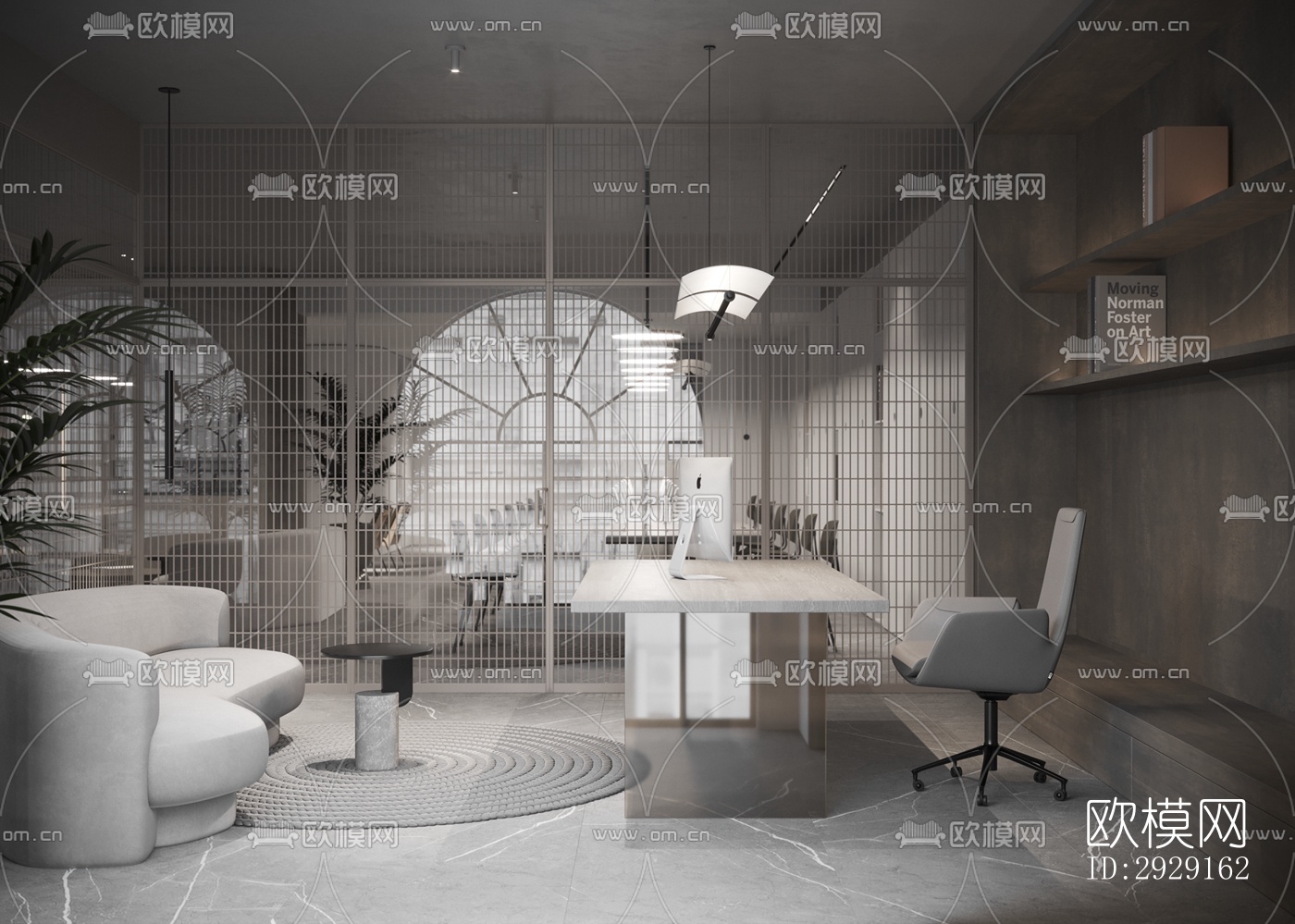 现代办公区效果图下载（渲染图18）