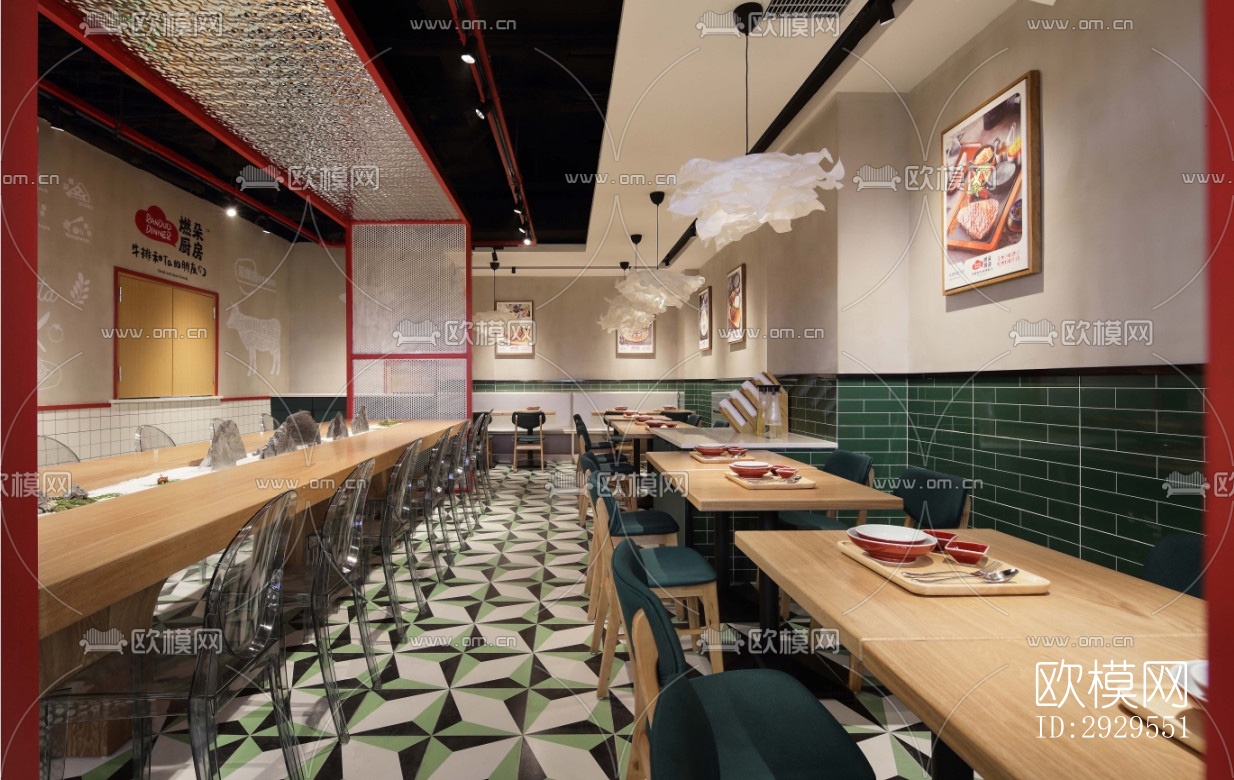 工业风西餐厅效果图下载（渲染图11）