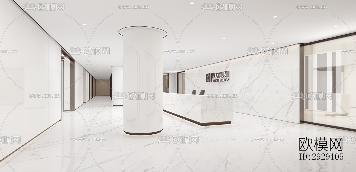 现代办公区效果图下载（渲染图7）