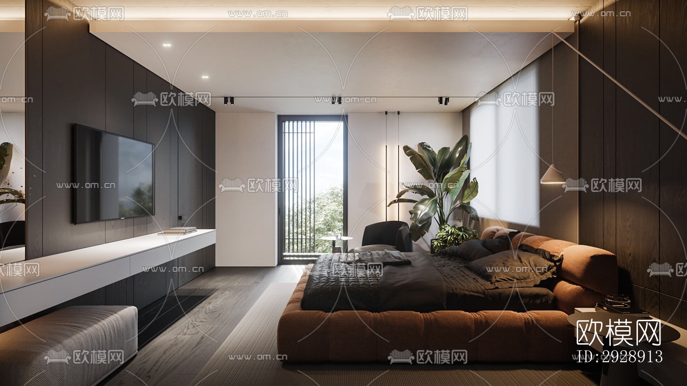 现代平层效果图下载（渲染图5）