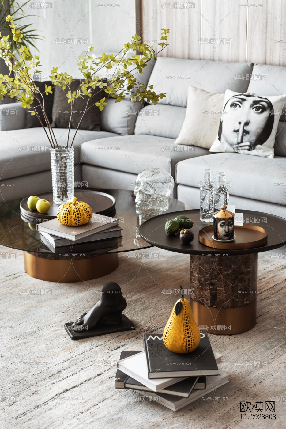 现代平层效果图下载（渲染图12）