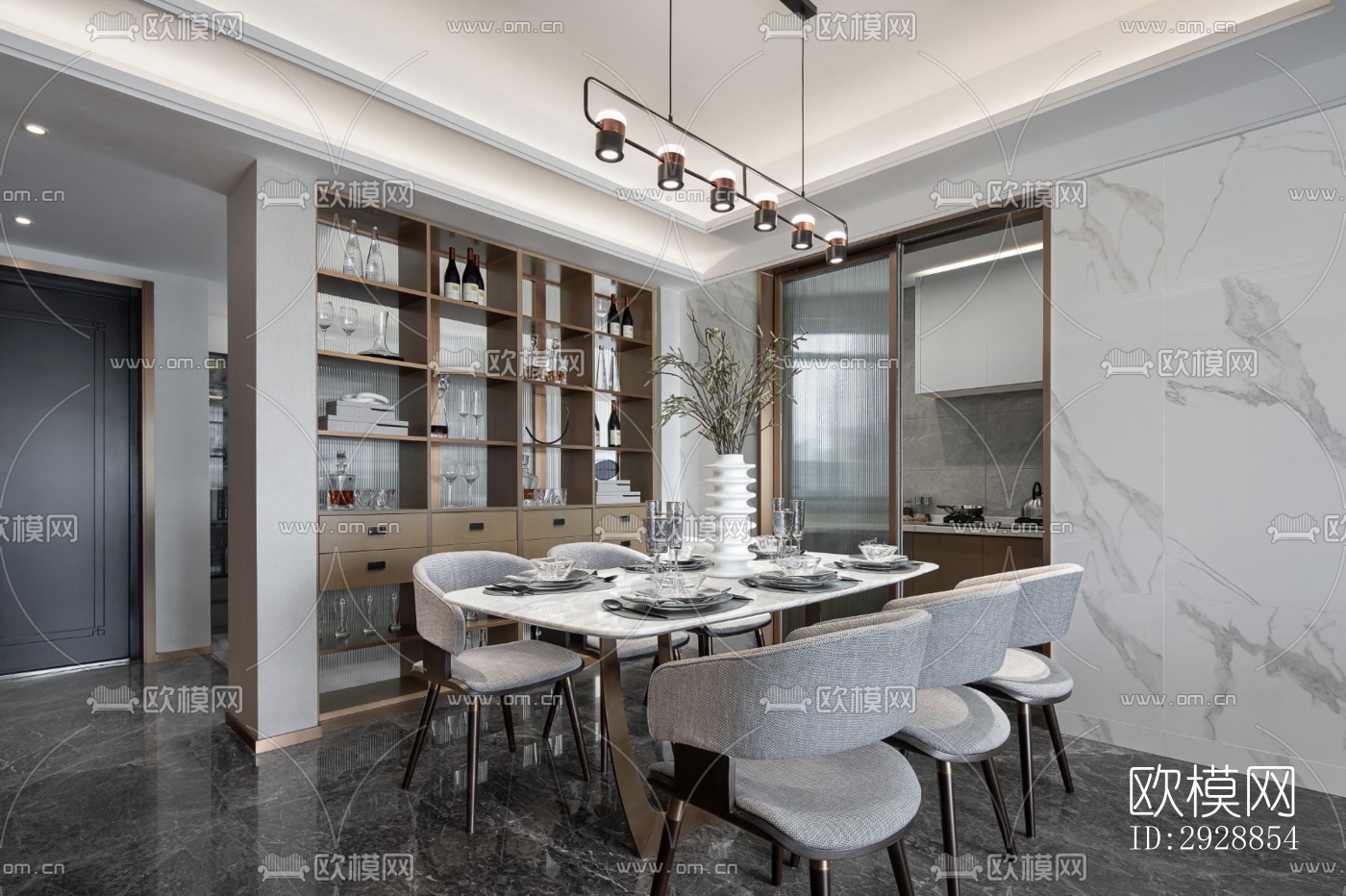 现代平层效果图下载（渲染图16）