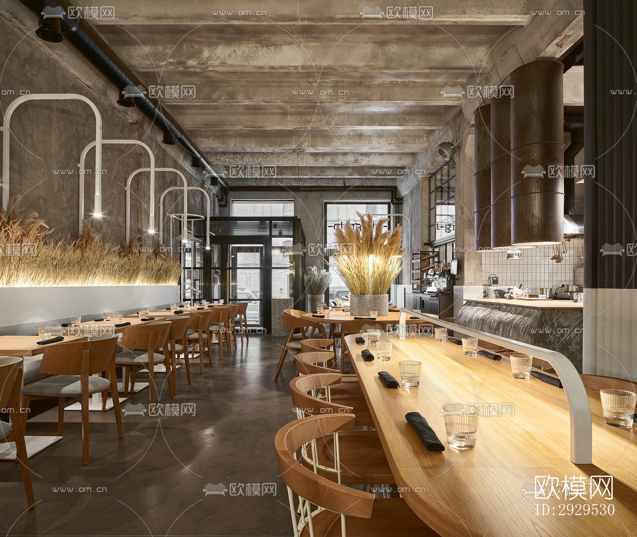 侘寂西餐厅效果图下载（渲染图9）