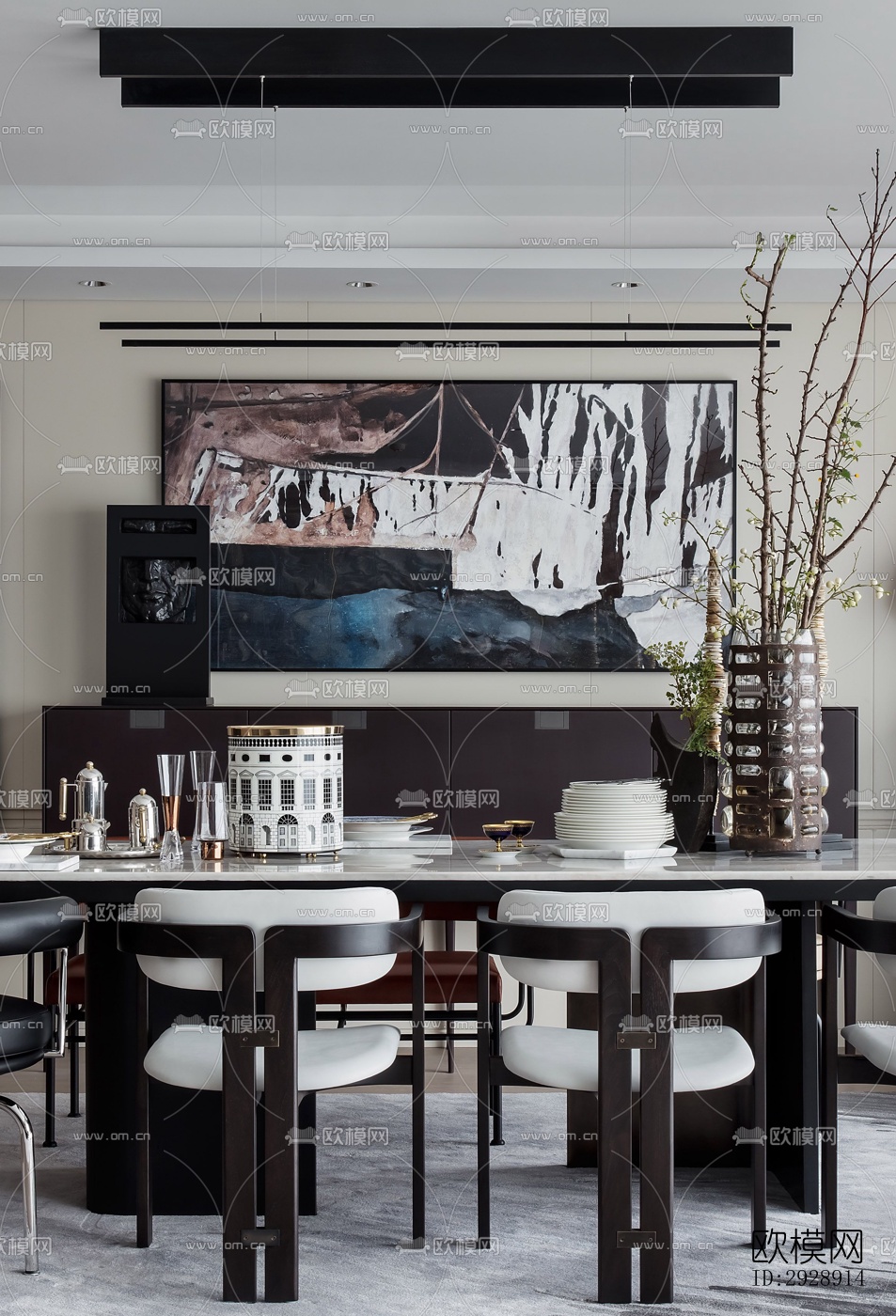 现代平层效果图下载（渲染图8）