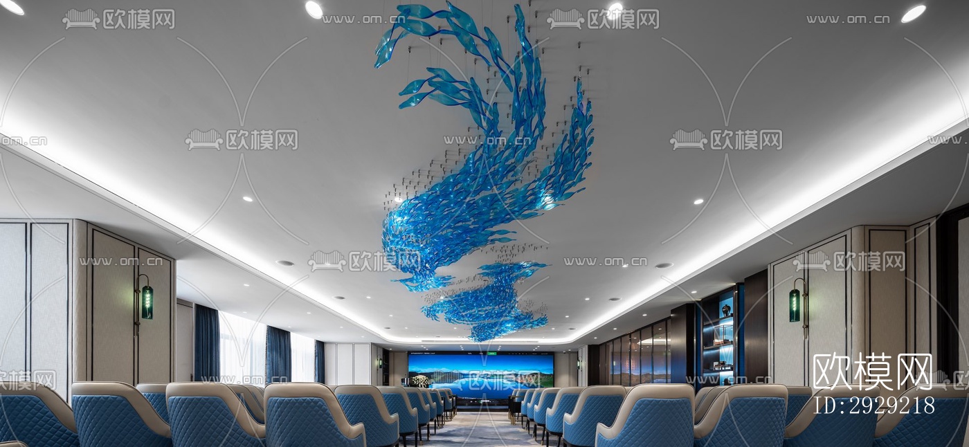 新中式经理室效果图下载（渲染图8）