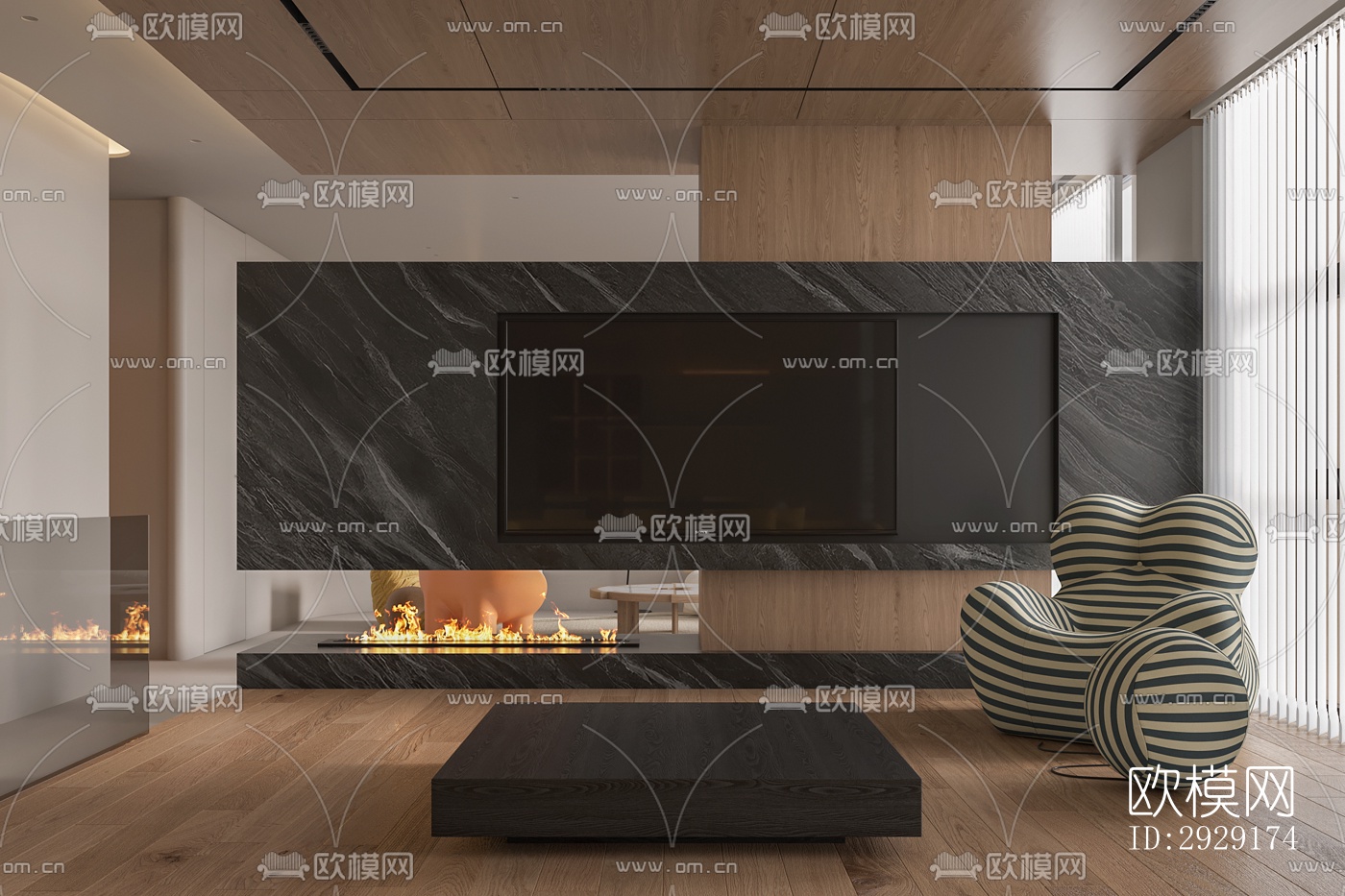 现代办公区效果图下载（渲染图12）