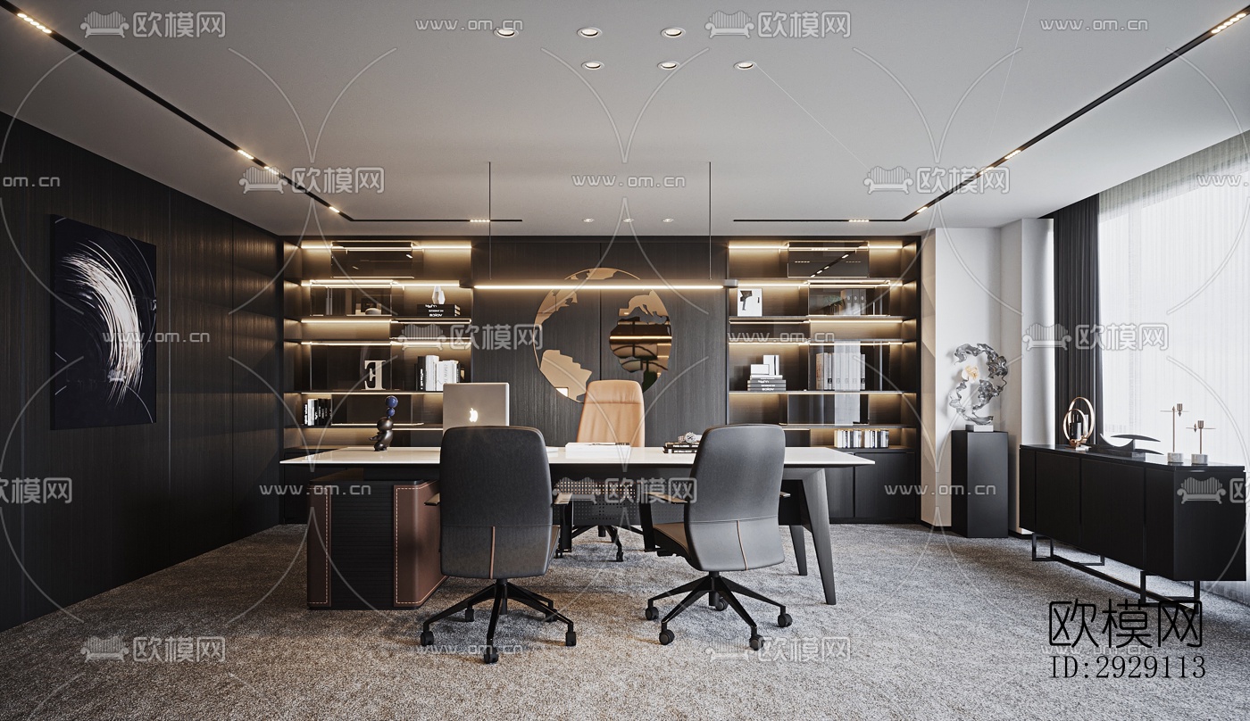 现代办公区效果图下载（渲染图5）