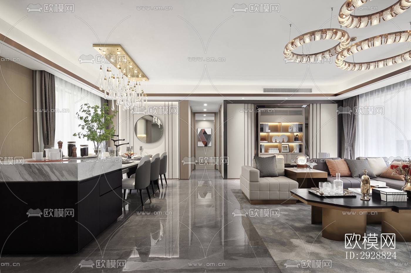 现代平层效果图下载（渲染图19）