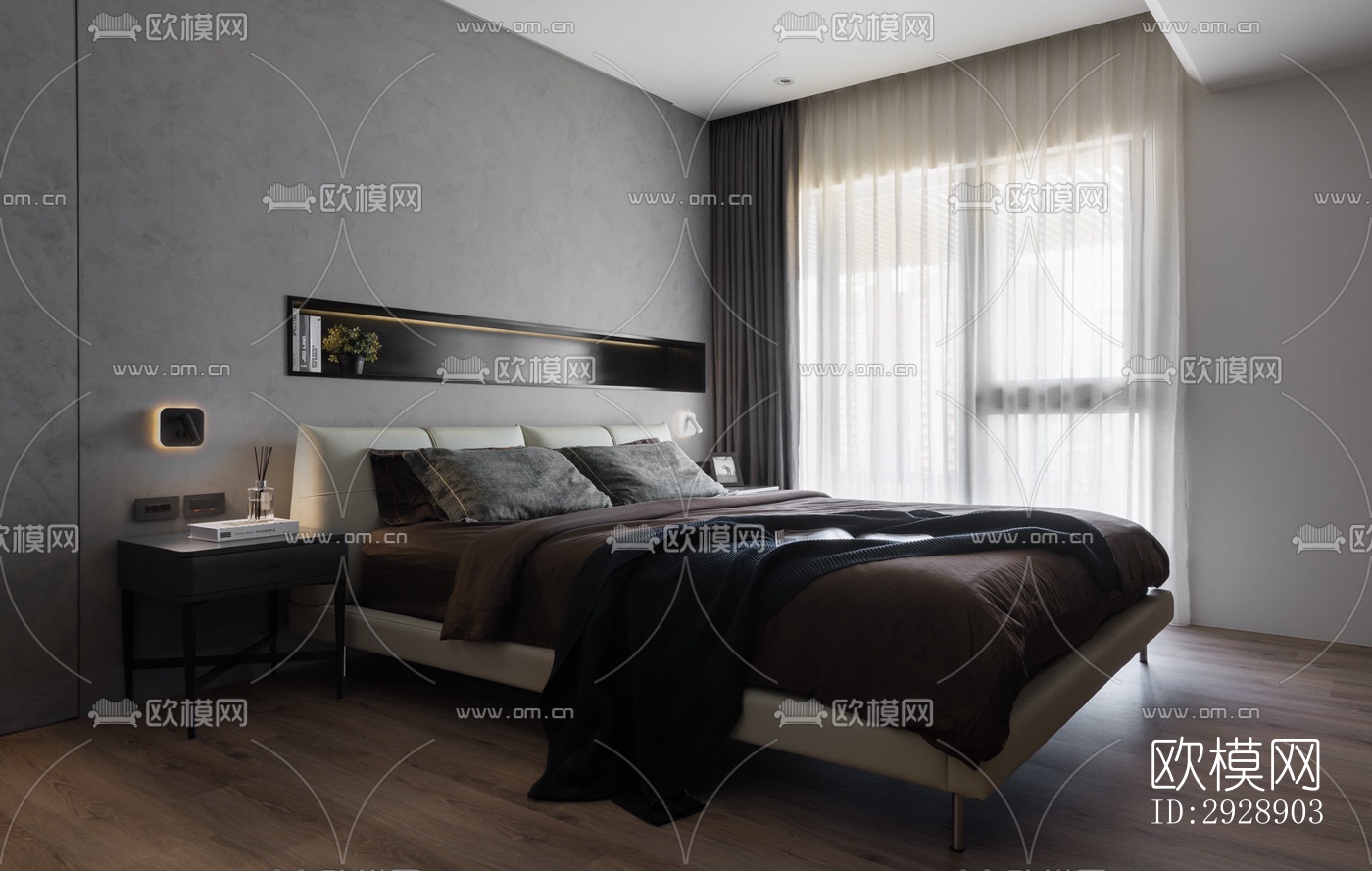 现代平层效果图下载（渲染图8）