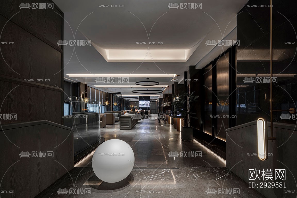 高级灰西餐厅效果图下载（渲染图13）