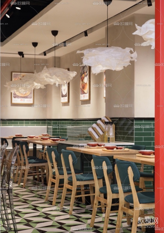 工业风西餐厅效果图下载（渲染图4）