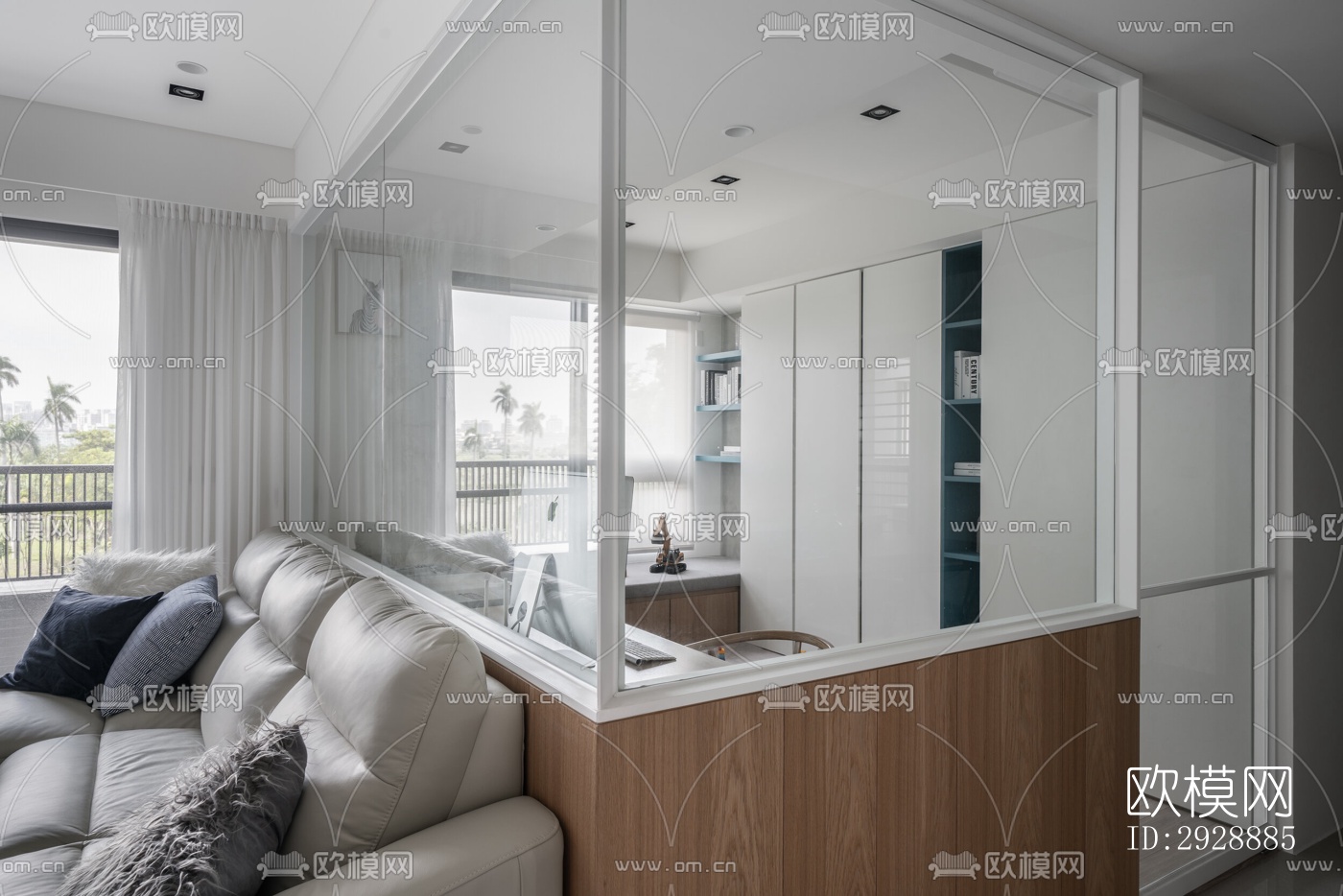 现代平层效果图下载（渲染图11）