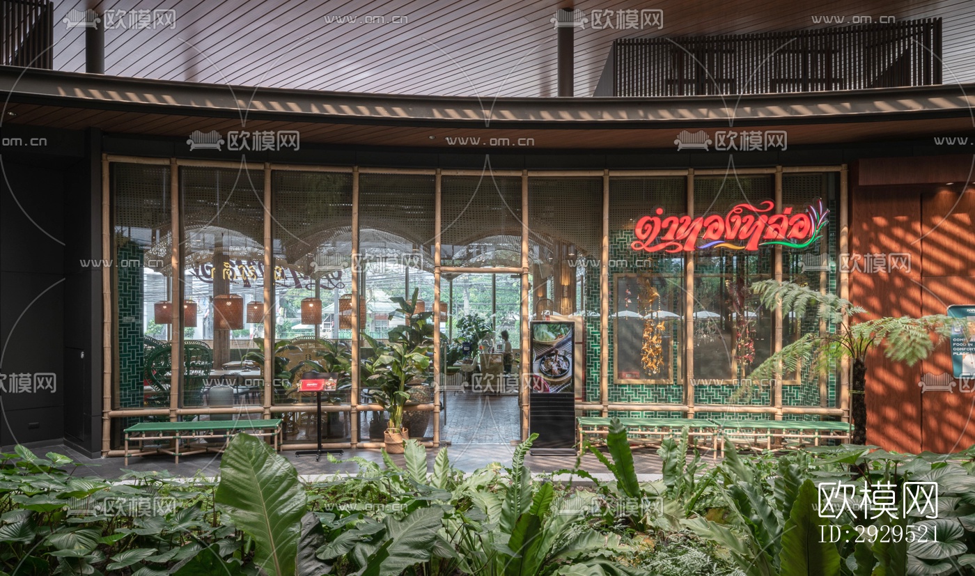 东南亚西餐厅效果图下载（渲染图11）