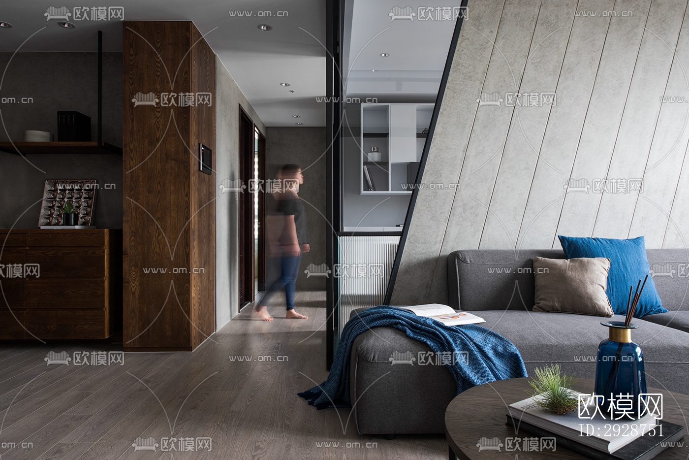 现代平层效果图下载（渲染图9）