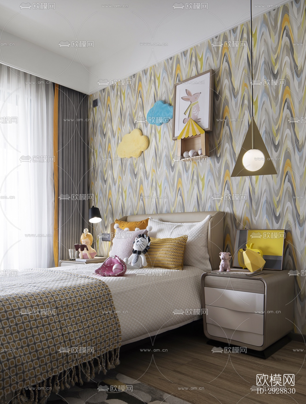 现代平层效果图下载（渲染图11）