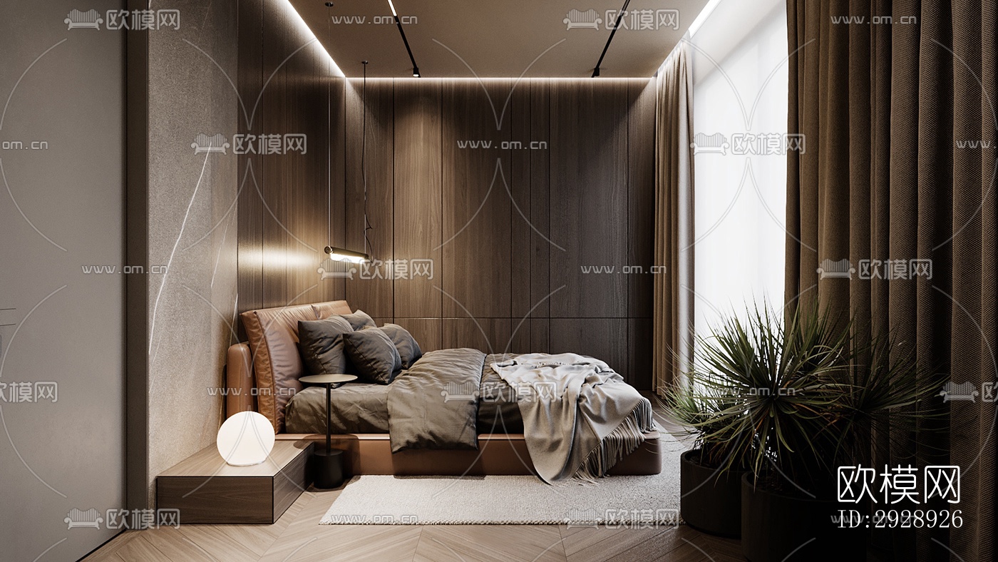 现代平层效果图下载（渲染图4）