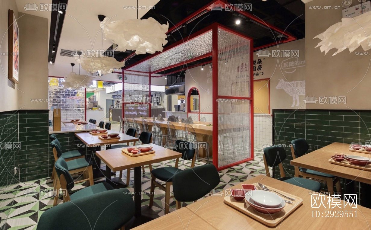 工业风西餐厅效果图下载（渲染图14）