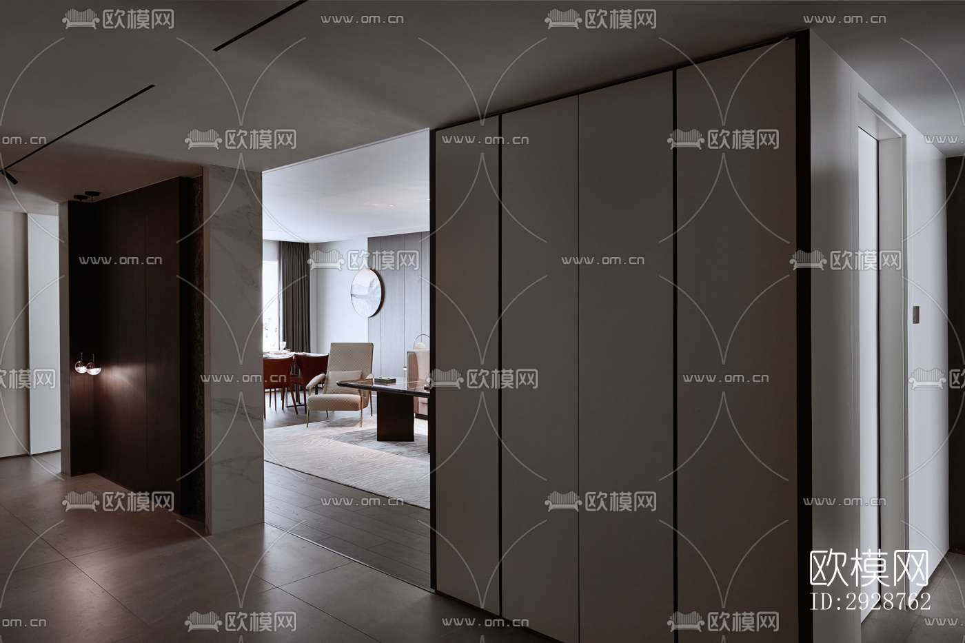 现代平层效果图下载（渲染图5）