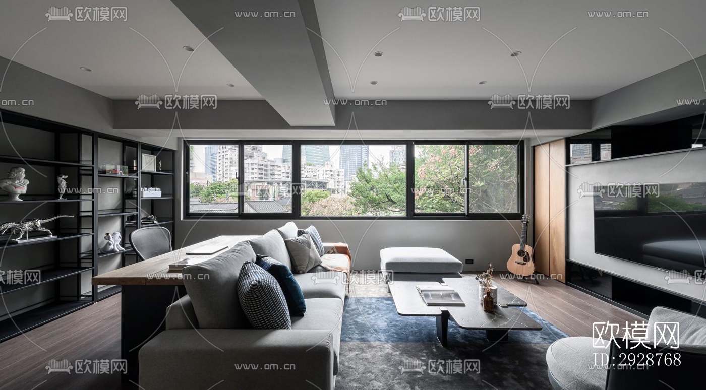 现代平层效果图下载（渲染图16）