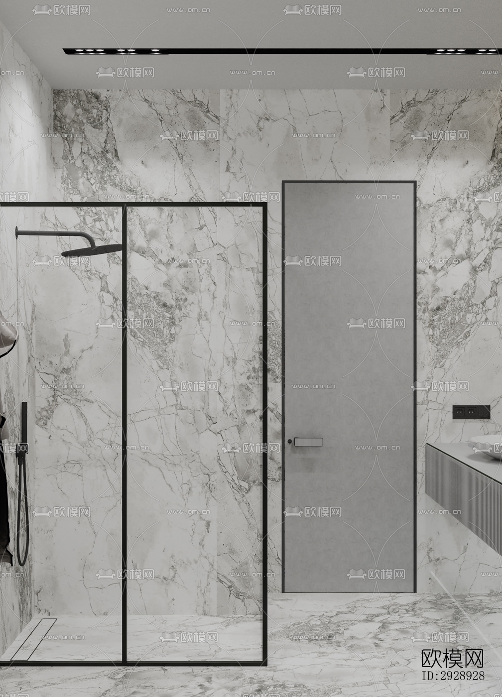 美式平层效果图下载（渲染图11）