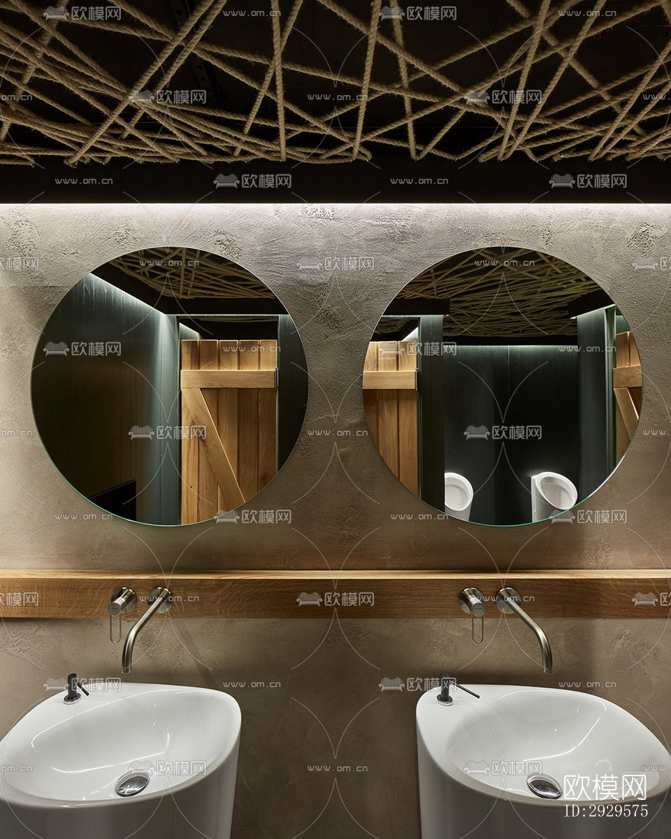 高级灰西餐厅效果图下载（渲染图4）