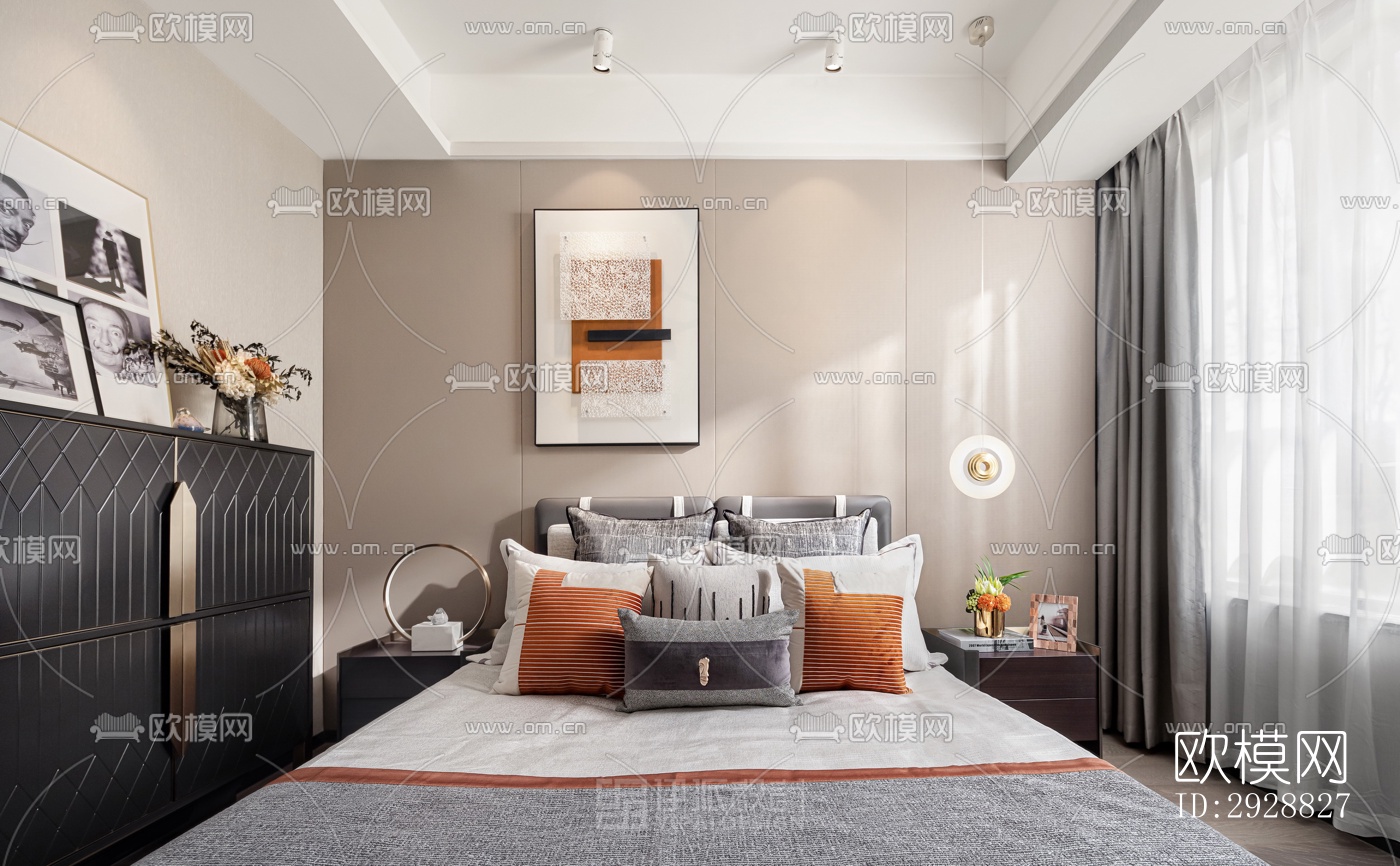 现代平层效果图下载（渲染图12）