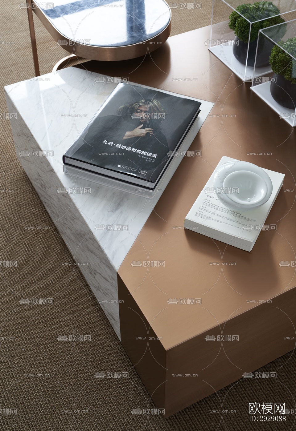 新中式办公区效果图下载（渲染图12）