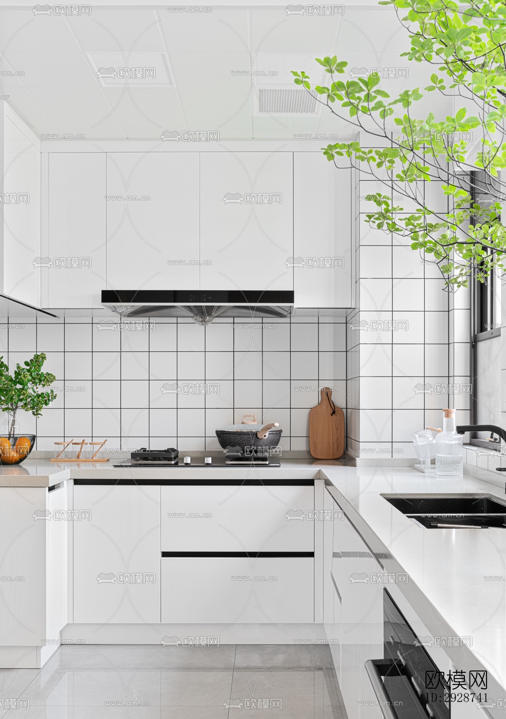 现代平层效果图下载（渲染图15）