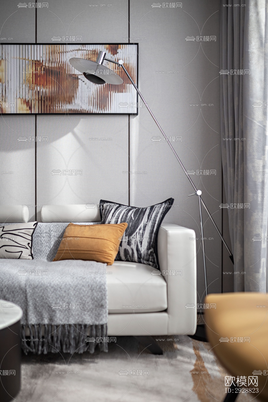 现代平层效果图下载（渲染图1）