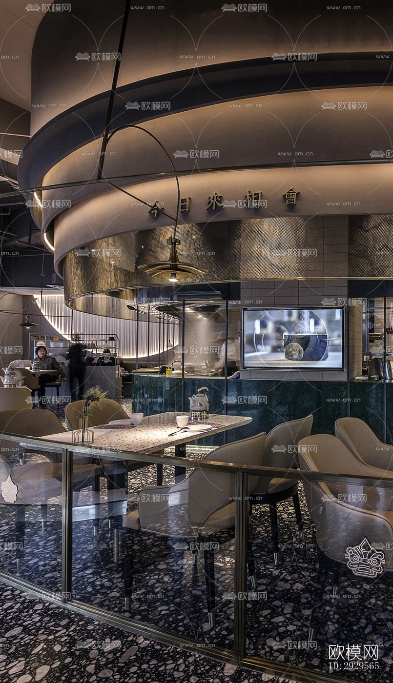 现代西餐厅效果图下载（渲染图8）