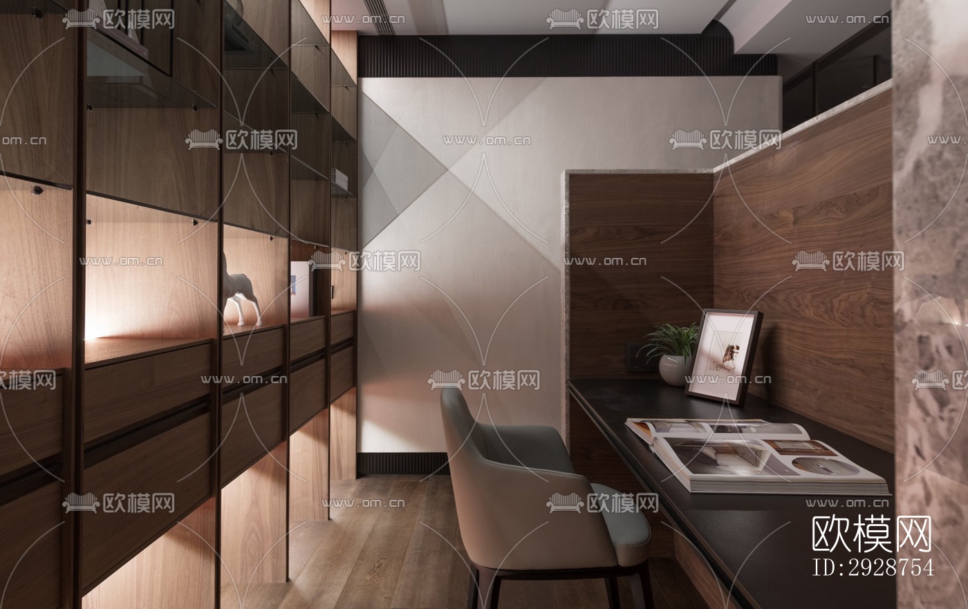 现代平层效果图下载（渲染图4）